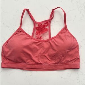Pink Lace Detail Bralette.  Size XL. International intimates.